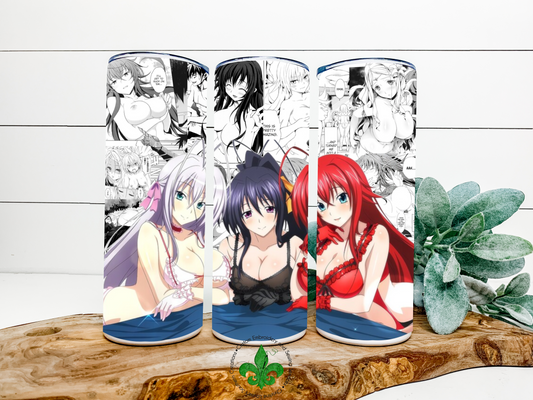 High School DXD BACKGROUND 18+ Tumbler,. Insulated Tumbler with Lid and Straw