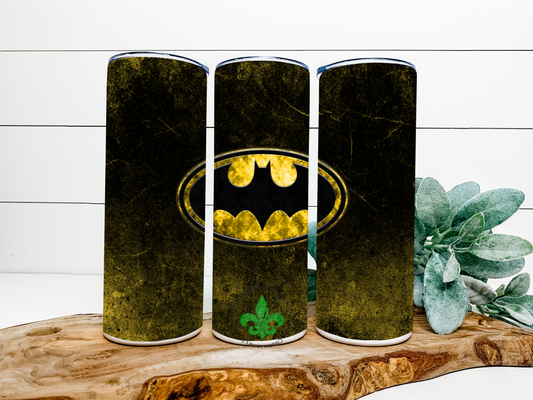 Bat Hero Symbol Inspired Tumbler, 20 Oz. Insulated Tumbler with Lid and Straw