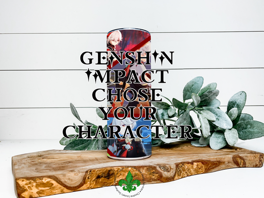 GENSHIN IMPACT Custom Choose Your CHARACTER Inspired Tumbler, 20 Oz. Insulated Tumbler with Lid and Straw