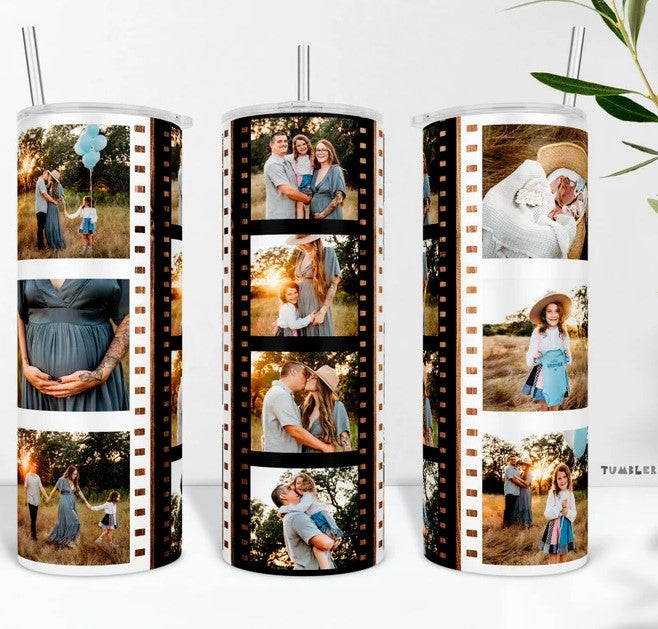 Film Photo Personalized  Tumbler, 20 Oz. Insulated Tumbler with Lid and Straw