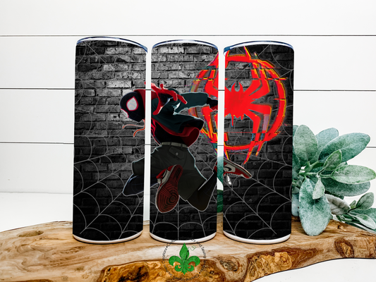 Spider Miles Graffiti  Wall Inspired Tumbler, 20 Oz. Insulated Tumbler with Lid and Straw