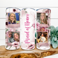 Maid Of Honor Pink Photo Personalized  Tumbler, 20 Oz. Insulated Tumbler with Lid and Straw