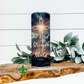 Cross Light I Can Do All Things Through Christ Faith Tumbler, 20 Oz. Insulated Tumbler with Lid and Straw