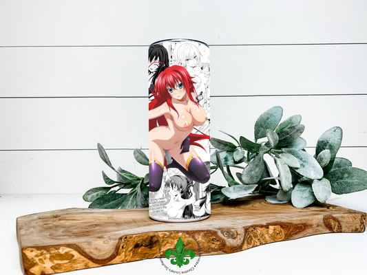 Rias Gremory High School DXD 18+ Tumbler,. Insulated Tumbler with Lid and Straw