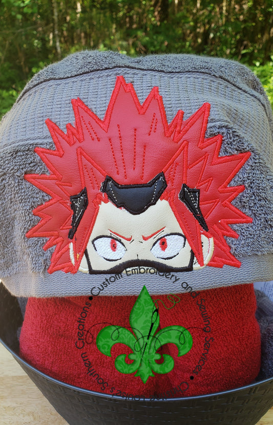 Red Riot Inspired Custom Embroidered Hooded Towel