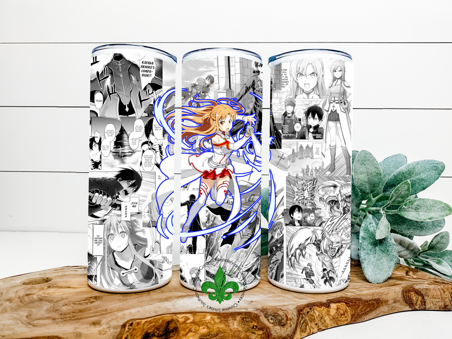 Asuna Inspired Tumbler, 20 Oz. Insulated Tumbler with Lid and Straw