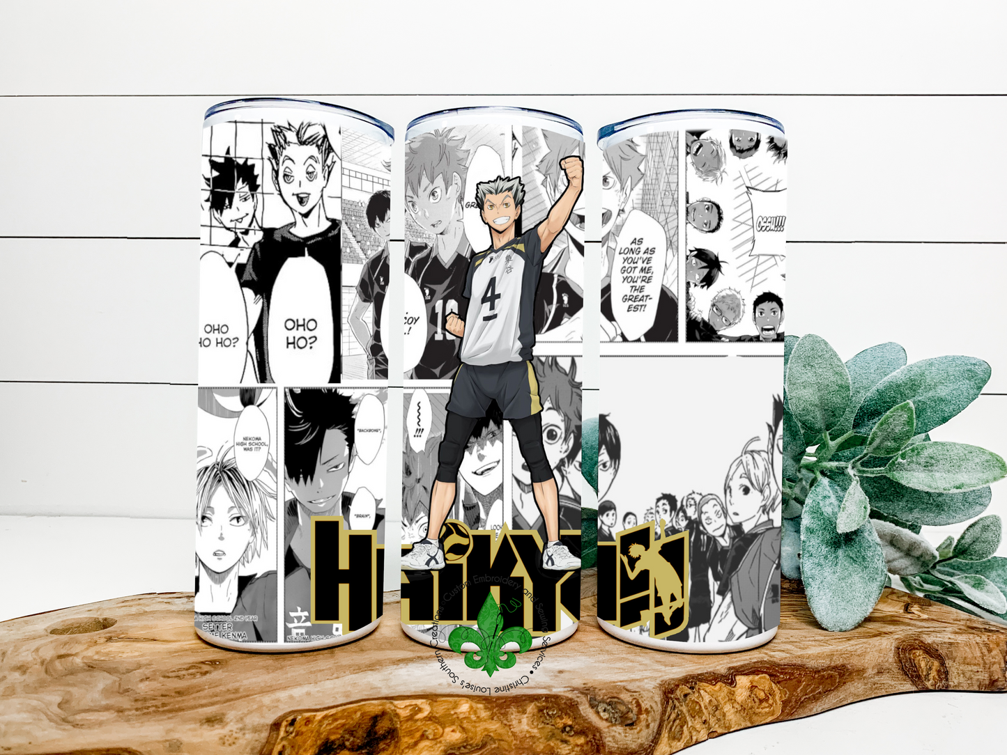 Volleyball Anime Bokuto Inspired Tumbler, 20 Oz. Insulated Tumbler with Lid and Straw