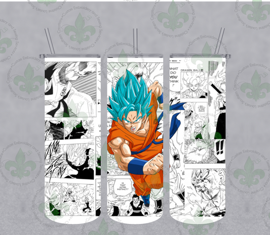 Dragon Fighter Inspired Tumbler, 20 Oz. Insulated Tumbler with Lid and Straw