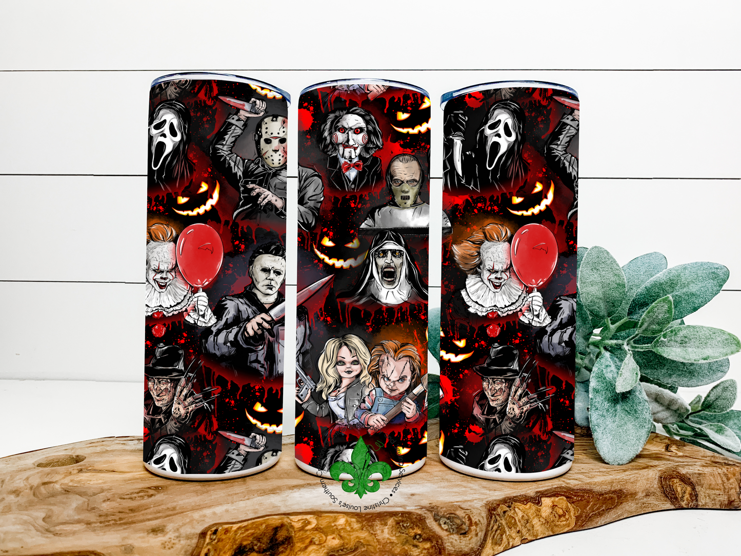 Horror Movie Inspired Tumbler, 20 Oz. Insulated Tumbler with Lid and Straw