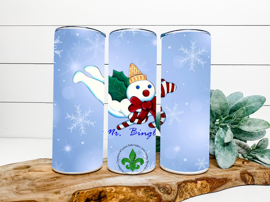 Mr. Bingle Inspired Tumbler, 20 Oz. Insulated Tumbler with Lid and Straw