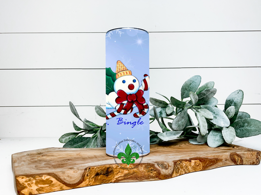 Mr. Bingle Inspired Tumbler, 20 Oz. Insulated Tumbler with Lid and Straw